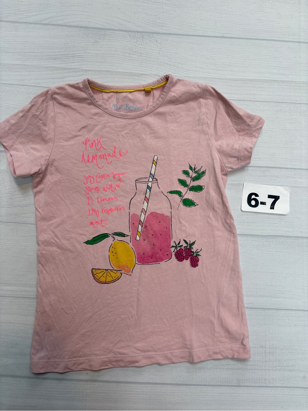 Mini Boden Pink Lemon Graphic Tee